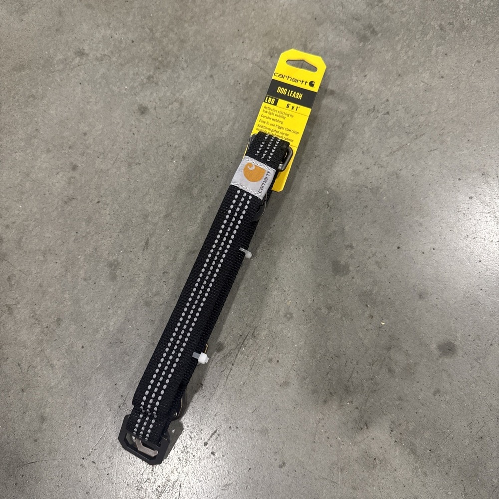 Carhartt NWT Black Reflective Dog Leash 6' x 1" Unopened Heavy Duty Workwear Pet